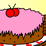 man eating cake