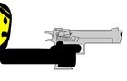 2 sticks and a gun