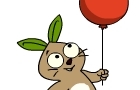 Fluffy with balloon