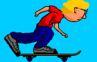 Hey look skateboarding.