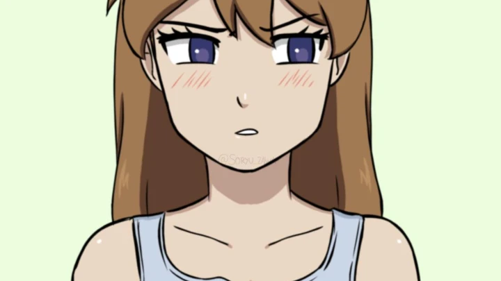 Adult Asuka Langley bouncing animation