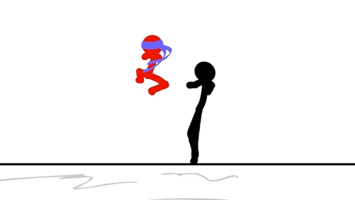 Kaito beats up a BLACK stickman :D