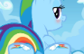 From behind on Rainbow Dash