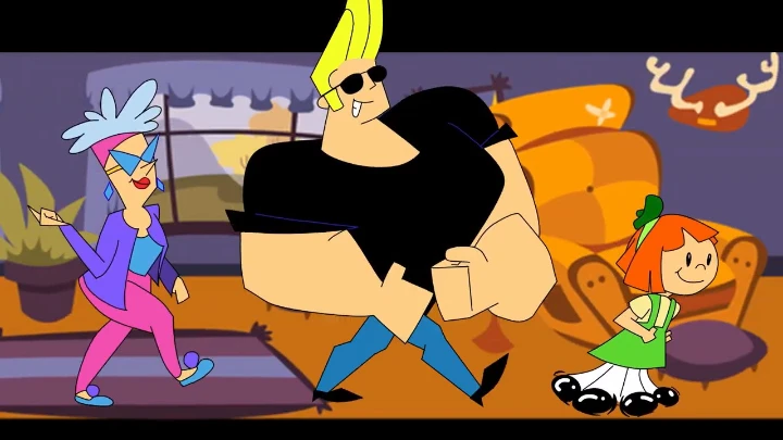 Johnny bravo walking with the family