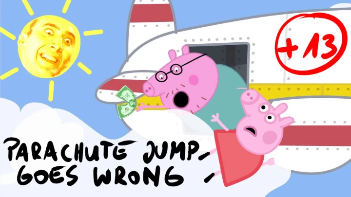 Bad parachute jump Peppa parody