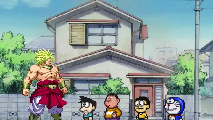 DORAEMON VS BROLY FROM DRAGON BALL Z