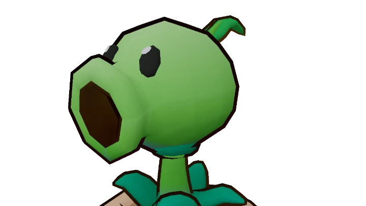 Peashooter 3D Model in Blender