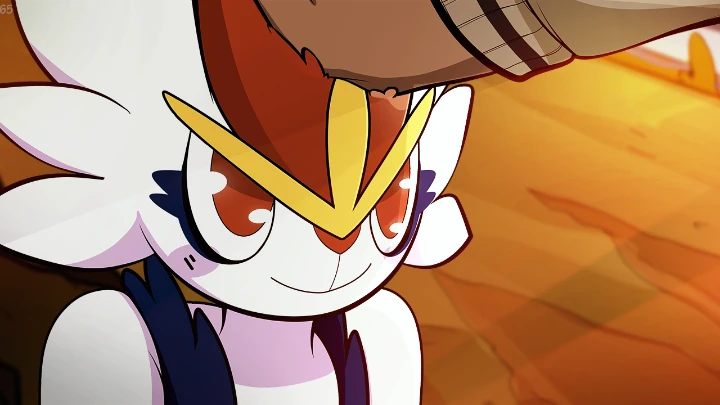 Pet the Cinderace