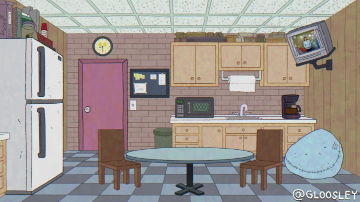 Smiling Friends Break Room
