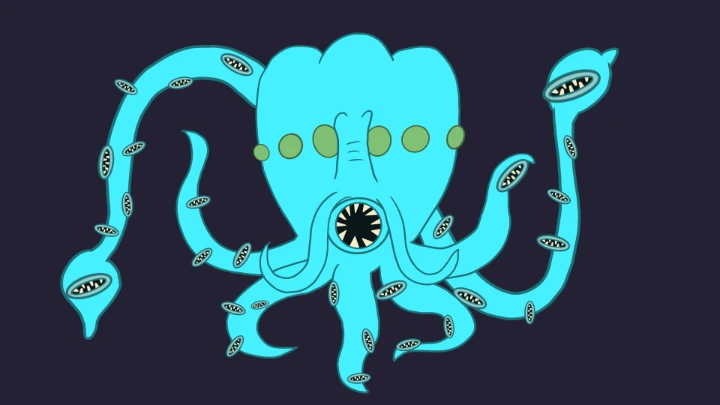 Blue Tentacle Creautre