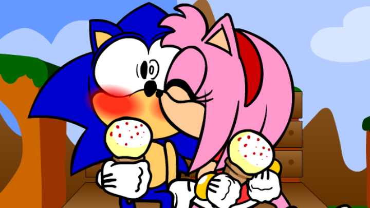 Sonic and Amy #1 - Kissing the Icecream