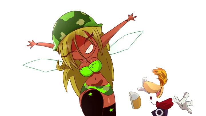 That one nymph scene from Rayman origins but it's an oc