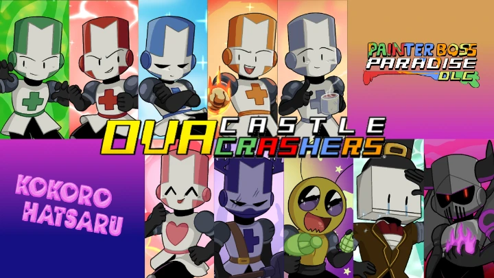 Castle Crashers Painter Boss Paradise - OVA Knights + OVA Necromancer Showcase