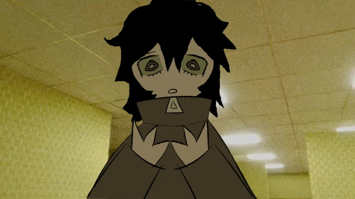 Looping rooms girl fan animation