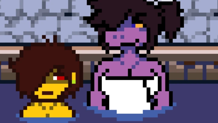 Kris and Susie in an onsen