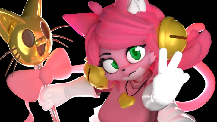 MewMew Pink 3D Model, but more furry