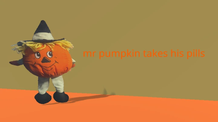 mr. pumpkin takes his pills