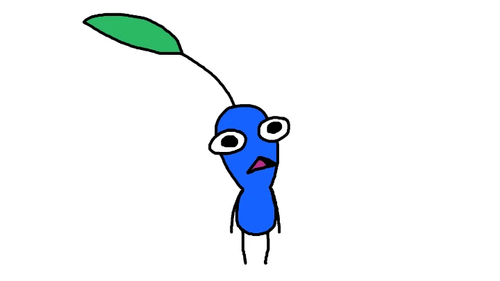 Blue Pikmin got hit!