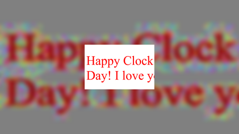 Happy Clock day everyone!