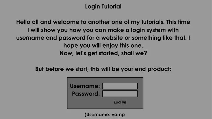 Login Tutorial