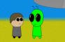 Johnny meets an alien