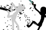 Cross fire stickfigure