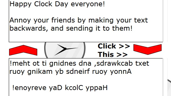 ClockDay Text Backwards