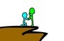 Cyan stickman:Cliff fight