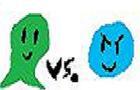 Blue Figure vs Green Blob