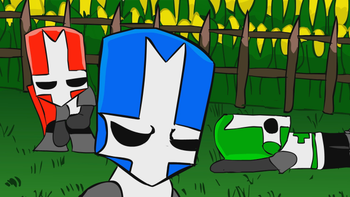 The Castle Crashers fight the annoying Corn Boss. 