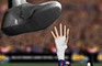 Messi's hand, on the run