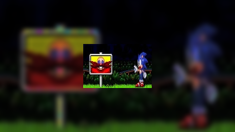Sonic and the goal post.