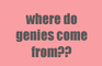 where do genies come from