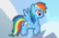 Flappy rainbow pony