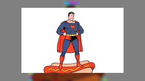 Superman on a Hot Dog