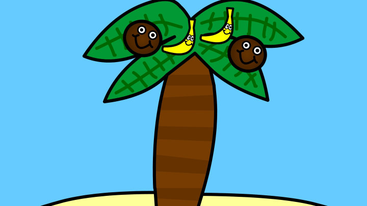 Bananas in Coconut Tree