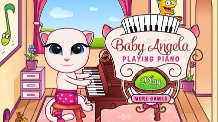 Baby Angela Playing Piano