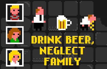 This is what happens when you let alcohol control your life! See it in action in this #ArcadeGame Drink Beer, Neglect Family! #RetroGaming #FlashGames