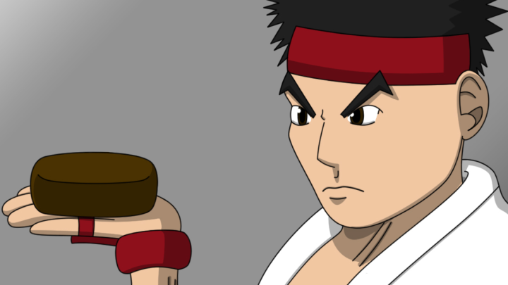 Ryu eats chocolate