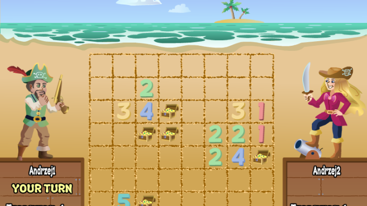 Treasure Dig - minesweeper for 2 players