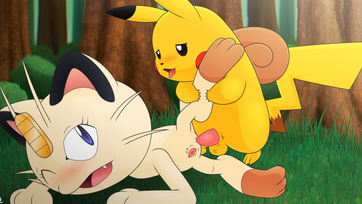 Pokémon Sex (Pikachu Male - Meowth Female) .
