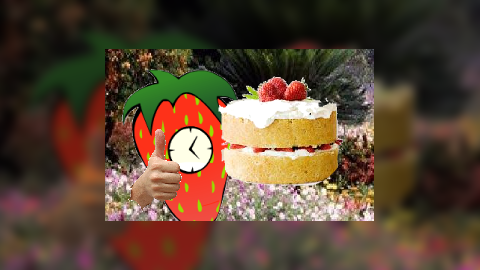 strawberryclock protects his birthday cake