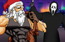 Ghostface challenges Santa Claus