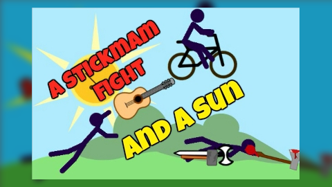 A stickman fight and a sun