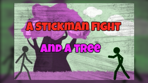A stickman fight and a tree