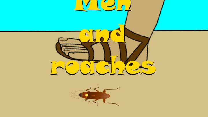 Stick Baits cartoon - Men and roaches