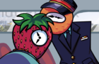 Strawberry Clock Rides the Train