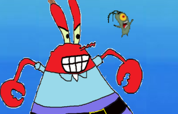 Run from Mr. Krabs!