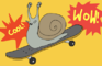 It's a snail on a skateboard!