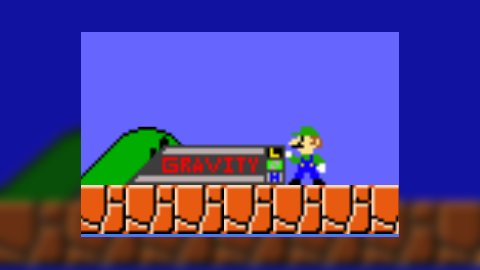 Mario is Defeated by Luigi's Gravity Machine
